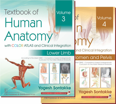 TEXTBOOK OF HUMAN ANATOMY WITH COLOR ATLAS AND CLINICAL INTEGRATION VOLUME - 3 & 4 (SET)(Paperback, Yogesh Sontakke)
