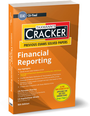 Taxmann's CRACKER for Financial Reporting (Paper 1 | FR) – Covering past exam questions (arranged sub-topic-wise) & answers along with RTPs/MTPs of ICAI | CA Final | New Syllabus | May 2024 Exams(Paperback, CA Parveen Sharma, CA Kapileshwar Bhalla)