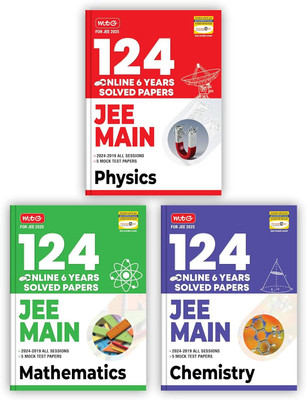 MTG 124 JEE Main Physics, Chemistry & Mathematics Online (2024-2019 All Session-SET WISE PAPER WITH SOLUTION) 6 Previous Years Solved Papers (PYQ) For 2025 Exam | Get Free Access of Smart Book With 5 Mock Test Paper (Set of 3 Books) Paperback – 24 April 2024(Paperback, MTG EXPEART TEAM)