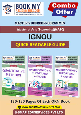 IGNOU MEC101 MEC102 MEC203 Study Guide-Quick Readable Notes for Success-MAEC In English -Our books use 80 GSM A4 paper for clear, sharp prints, perfect for students.(Paperback, BMA Publication)