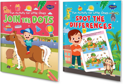 Join the Dots and Spot the Differences activity book : Learning activity book, Fun learning books for children, Brain-boosting book for kids | Pack of 2 books(Paperback, SAWAN)