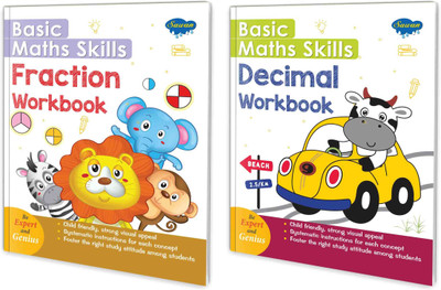 Basic maths skills Decimals and Fractions Workbook, Set of 2(Paperback, SAWAN)