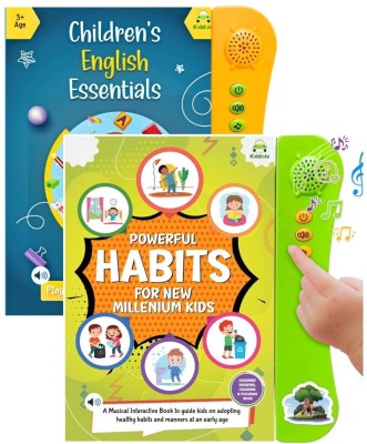 Kiddale Pack of 2 Musical Interactive Children Sound Books: Powerful Habits & English Essentials|Gift for 3+ Yrs Baby|E Learning Book|Smart Intelligent Activity Books|Rhymes|Talking Book(Hardcover, Anshita Agrawal)