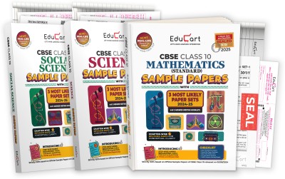 Educart CBSE Class 10 Sample Papers Bundle (2024-25) - Science, Mathematics Standard & Social Science (With exclusive CBSE Mock Booklets for 2025 Exam)(English, Paperback, Prashant Kirad|Digraj Singh Rajput|Mansi Sharma|Educart)