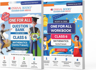 Class 6 Mathematics CBSE & NCERT: One For All Question Bank & Workbook (2 Books)(Paperback, Oswaal Editorial Board)