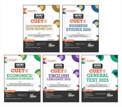 Combo (set of 5 Books) Go To Guides for CUET (UG) Commerce Stream - Accountancy, Business Studies, Economics, English & General Test 3rd Edition | Central Universities Entrance Test |(Paperback, Disha Experts)