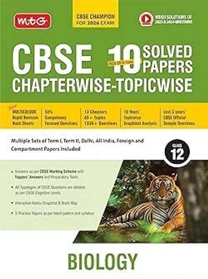 MTG CBSE 10 Years (2025-2016) Chapterwise Topicwise Solved Papers Class 12 Biology - CBSE Champion For 2026 Exam | Free Video Solution of PYQs | CBSE Sample Papers (As Per Latest Pattern)(Paperback, MTG Editorial Board)