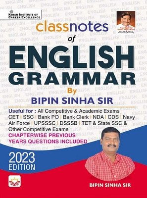 Class Notes Of English Grammar By Bipin Sinha Sir 2023 Edition(Hindi Medium) (4096) Paperback 1 9789357151597(English, Hardcover, unknown)