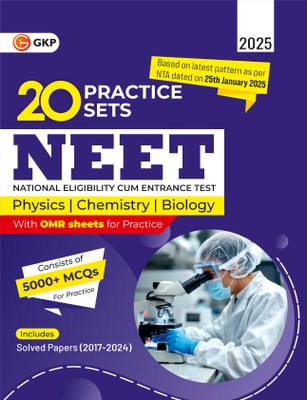 GKP NEET 2025 : 20 Practice Sets Physics, Chemistry, Biology (Includes Solved Papers 2017-2024) |With OMR Sheets for Practice(Paperback, G.K. Publications (P) Ltd.)