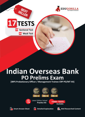Indian Overseas Bank PO Prelims Book  - 2024 | IBPS CRP PO/MT XIII | 8 Full Length Mock Tests and 9 Sectional Tests (1100 Solved Questions) with Free Access to Online Tests(English, Paperback, Edugorilla Prep Experts)