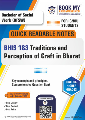 IGNOU BHIS 183 Traditions and Perception of Craft in Bharat Study Material (Quick Readable Notes) For Ignou Student - Utilizing Premium 80 GSM A4 Paper to Deliver Sharp and Clear Print Quality, Essential for Effective Study Habits and Academic Achievement - Hindi Edition(Paperback, BMA Publication)