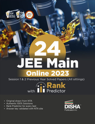 24 Jee Main Online 2023 Session 1 & 2 Previous Year Solved Papers (All Sittings) with Rank Predictor(English, Paperback, Disha Experts)