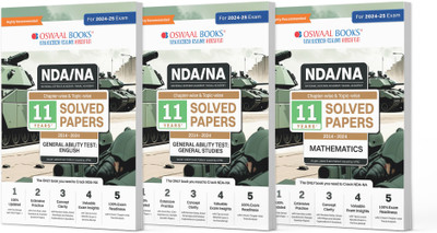 Oswaal NDA-NA (NATIONAL DEFENCE ACADEMY/NAVAL ACADEMY) 11 Years' Chapter-Wise & Topic-Wise Solved Papers (2014-2024) | English, General Studies & Mathematics (Set Of 3 Books) | For 2024-25 Exam(Product Bundle, Oswaal Editorial Board)