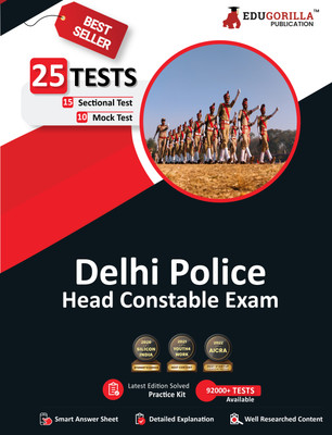 Delhi Police Head Constable Recruitment Exam  - 2024 | 10 Full Length Mock Tests and 15 Sectional Tests (1100 Solved Questions) with Free Access to Online Tests(English, Paperback, Edugorilla)