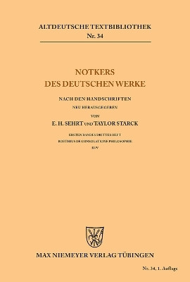 Notkers des Deutschen Werke(German, Paperback, unknown)