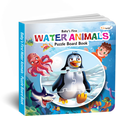 Baby's First Water Animals Puzzle Board Book : Children educational book, Self-Correcting Puzzle Book, Toddler learning board book, Learning through puzzles, Kids learning board book(Board Book, GO WOO)