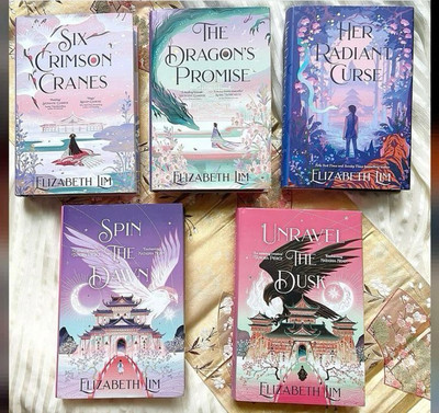 Six Crimson + The Dragon Promise + Her Radiant Curse + Spin The Dawn + Unravel The Dusk(Paperback, Elizabethim)