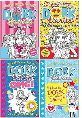 Dork Diaries Series Collection 4 Books Set By Rachel Renee Russell (Birthday Drama!, Spectacular Superstar, Dork Diaries OMG All About Me Diary, Dork Diaries 3 ½ How to Dork Your Diary)(Paperback, Rachel Renee Russell) Dork Diaries Series Collection 4 Books Set By Rachel Renee Russell (Birthday Drama!, Spectacular Superstar, Dork Diaries OMG All About Me Diary, Dork Diaries 3 ½ How to Dork Your Diary)(Paperback, Rachel Renee Russell)