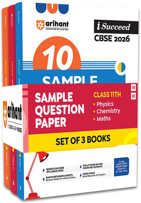Arihant CBSE Sample Question Papers Class 11 Exam 2026 | Physics, Chemistry, Math Set of 3 Books | 15 Sample Papers with Solutions | Based on Latest CBSE Syllabus 2025-26 | Final Practice Papers, Rapid Revision Sheets & Answer Key as per CBSE Marking Scheme | English Medium(Paperback, Mukesh Kumar G