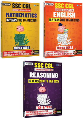 SSC CGL Book 2025  - SSC CGL Maths,SSC CGL Reasoning and SSC CGL English Books (Set of 3 Books) | SSC CGL Previous Solved Papers (2010 to Jan 2025) | Best Seller SSC CGL PYQ Books 2025 | Tier 1 and Tier 2 Chapter wise & Topic wise Sorted SSC CGL Previous Year Question Paper | Two Brothers Publicatio