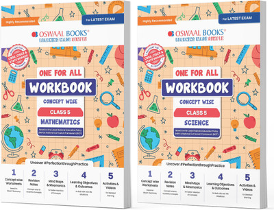 Oswaal One For All Workbook Concept Wise Class-5 Mathematics & Science (Set Of 2 Books) (For Latest Exam)(Product Bundle, Oswaal Editorial Board)