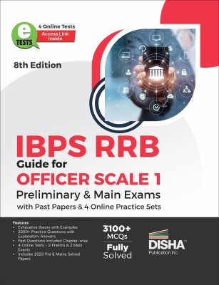 IBPS RRB Guide for Officer Scale 1 Preliminary & Main Exams with Past Papers & 4 Online Practice Sets 8th Edition(Paperback, Disha Experts)