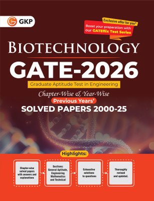 GKP GATE 2026 Biotechnology - 26 Years Chapter-wise & Year-wise Solved Papers (2000-2025)(Paperback, Dr. Prabhanshu Kumar, Dr. Pawan Kr. Maurya, Er. Preeti T. Kumar)