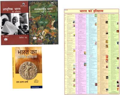 Modern history bipan chandra Medieval History Satish chandra and Ancient History Rs Sharma with history map free(Paperback, Bipan satish rs sharma)