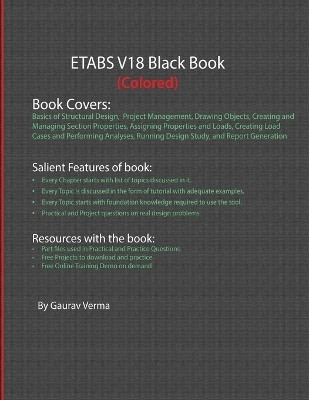 ETABS V18 Black Book (Colored)(English, Paperback, Verma Gaurav)