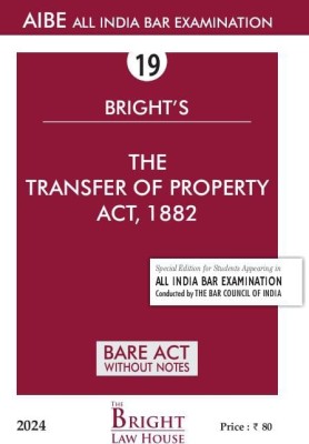 Transfer of Property Act, 1882 (English) Bare Act (Without Notes) For All India Bar Examination(Paperback, Bright Bare Acts (English) (Without Notes))