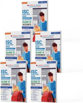 Oswaal ISC Question Banks Class 12 Accounts, Economics, Commerce, English Paper-1 & 2 (Set of 5 Books) (For 2024 Board Exams)