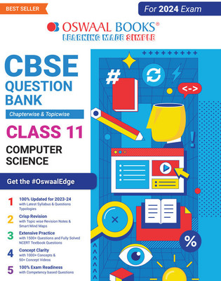 Oswaal CBSE Chapterwise & Topicwise Question Bank Class 11 Computer Science Book (For 2023-24 Exam)(English, Paperback, Oswaal Editorial Board)