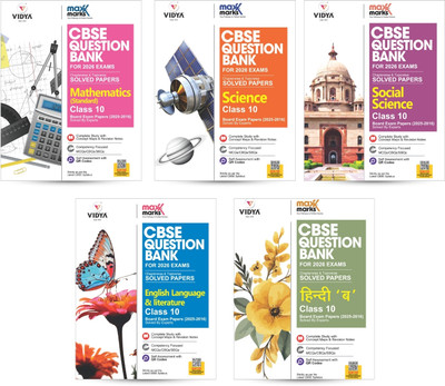 CBSE question bank Class 10 English, Social Science, Science, Mathematics Std , Hindi B | 5 Books Combo  - Most Recommended and Bestsellers | CBSE Question Bank for 2026 Board Exams(Paperback, Vidya Editorial Board)