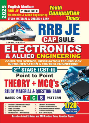 RRB JE ELECTRONICS and Allied Engineering (English Medium) Capsule (2nd Stage CBT-II) Study Material and 1728 Question Bank 2024-25(Study Material, YCT)