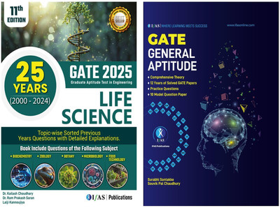 GATE Life Science & General Aptitude Book - (2 Books) 2025 | Previous Year Question Papers with Solutions | Topicwise Previous Years solved papers | Best Study material for GATE Life Science Exam | Two Brothers Publications(Paperback, Kailash Choudhary) GATE Life Science & General Aptitude Book - (2 Books) 2025 | Previous Year Question Papers with Solutions | Topicwise Previous Years solved papers | Best Study material for GATE Life Science Exam | Two Brothers Publications(Paperback, Kailash Choudhary)
