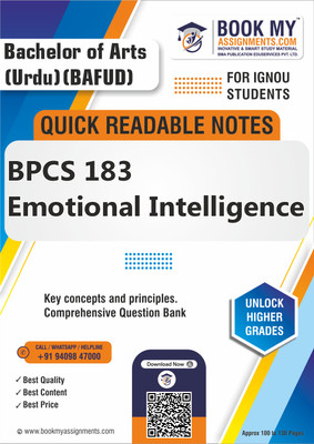 IGNOU BPCS 183 Emotional Intelligence Study Material (Quick Readable Notes) For Ignou Student - Utilizing Premium 80 GSM A4 Paper to Deliver Sharp and Clear Print Quality, Essential for Effective Study Habits and Academic Achievement - Sanskrit Edition(Paperback, BMA Publication) IGNOU BPCS 183 Emotional Intelligence Study Material (Quick Readable Notes) For Ignou Student - Utilizing Premium 80 GSM A4 Paper to Deliver Sharp and Clear Print Quality, Essential for Effective Study Habits and Academic Achievement - Sanskrit Edition(Paperback, BMA Publication)