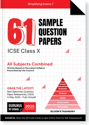 Gurukul By Oswal 61 Sample Question Papers for ICSE Class 10 Board Exam 2025 : Fully Solved New Specimen Question Paper, Latest Syllabus (All Subjects), New SQP Pattern 2024(Paperback, Oswal Publishers)