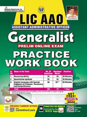 Lic Aao Generalist Prelim Online Exam Practice Work Book (English Medium) (4056) [Paperback] [2023] Think Tank Of Kiran Institute Of Career Excellence & Kicx(English, Hardcover, unknown)