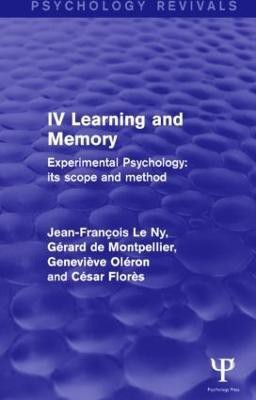 Experimental Psychology Its Scope and Method: Volume IV(English, Paperback, Le Ny Jean Francois)