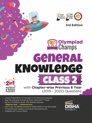 Olympiad Champs General Knowledge Class 2 with Chapter-Wise Previous 8 Year (2015 - 2022) Questions Complete Prep Guide with Theory, Pyqs, Past & Practice Exercise(English, Paperback, unknown) Olympiad Champs General Knowledge Class 2 with Chapter-Wise Previous 8 Year (2015 - 2022) Questions Complete Prep Guide with Theory, Pyqs, Past & Practice Exercise(English, Paperback, unknown)