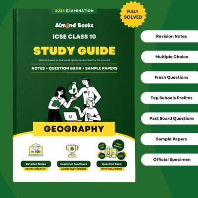 Almond Books Geography Study Guide for ICSE Class 10 for 2024 Exam - Chapterwise & Categorywise Notes, ICSE School Prelims, MCQs, Previous Years Board Questions, Fully Solved(Paperback, Almond Books)