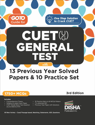 Go to Guide for Cuet (Ug) General Test with 6 Previous Year Questions (3 Sets of Cuet 2022 + 1 Set Each of Cucet 2017 - 2021) & 10 Practice Sets(English, Paperback, unknown) Go to Guide for Cuet (Ug) General Test with 6 Previous Year Questions (3 Sets of Cuet 2022 + 1 Set Each of Cucet 2017 - 2021) & 10 Practice Sets(English, Paperback, unknown)