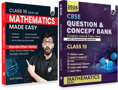 PW CBSE Class 10 Maths Made Easy Notes with Question Bank Maths (Basic) Combo(Paperback, Ritik Mishra, PW)