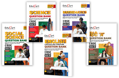 Educart CBSE Question Bank Class 10 Bundle - Science, Mathematics, Social Science, English and Hindi A on New Syllabus 2025-26 (Introducing Unit Test Worksheets for 2026 Boards)(Paperback, Prashant Kirad, Digraj Singh Rajput, Mansi Sharma, Educart)