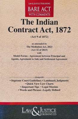 INDIAN CONTRACT ACT, 1872 WITH COMMENTS, BARE ACT, EDTION 2024(Paperback, LAW, JUSTICE)