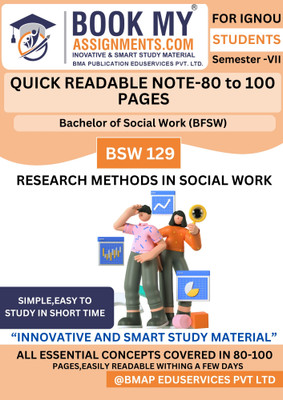 IGNOU BSW 129 Research Methods in Social Work Preparation Book for BFSW – Fast Revision Notes, Important Topics on High-Quality 80GSM Paper(Paperback, BMA Publication)
