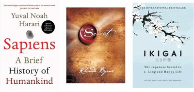Sapiens + The secret + Ikigai (3 Book Combo)(Paperback, JMD BOOKS)