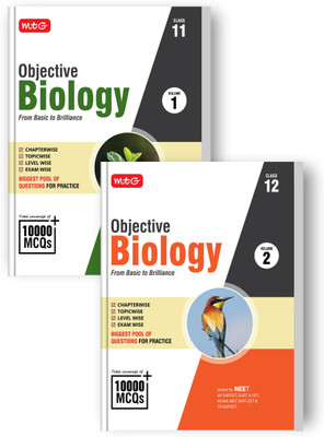 MTG Objective Biology Series Vol-1 & 2 (Class 11 & 12) For NEET & State-Level Medical Entrances | Biggest Pool of 10000+ MCQs Chapter-wise Topic-wise Level-wise Exam-wise For Practice (2025-26)(Paperback, MTG Editorial Board)