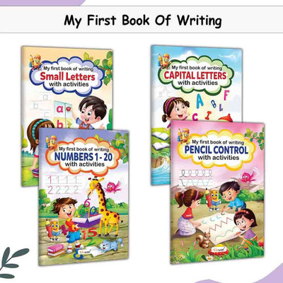 My First Book Essential Writing Practice Book for Children : Kids writing activities, Activity book for preschoolers, Early handwriting Book | Combo of 4 books(Paperback, GOWOO)