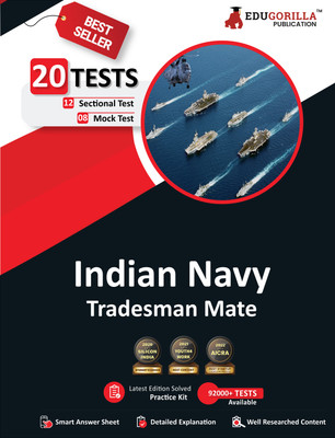 Indian Navy Tradesman Mate (TMM) Exam  - 2024 | 1100+ Solved MCQ Questions (8 Mock Tests + 12 Sectional Tests) | Free Access to Online Tests(English, Paperback, Edugorilla Prep Experts)